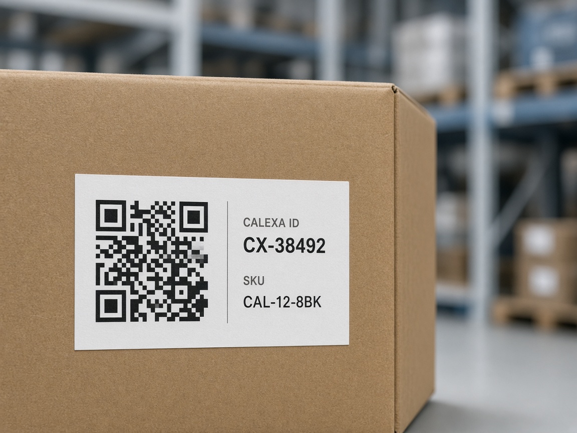 GrayInventory QR label on an inventory carton