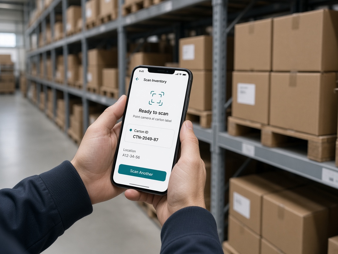 Phone scanning warehouse inventory